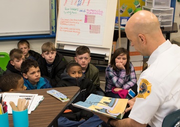 Cherry Point Firefighters read to local elementary school students