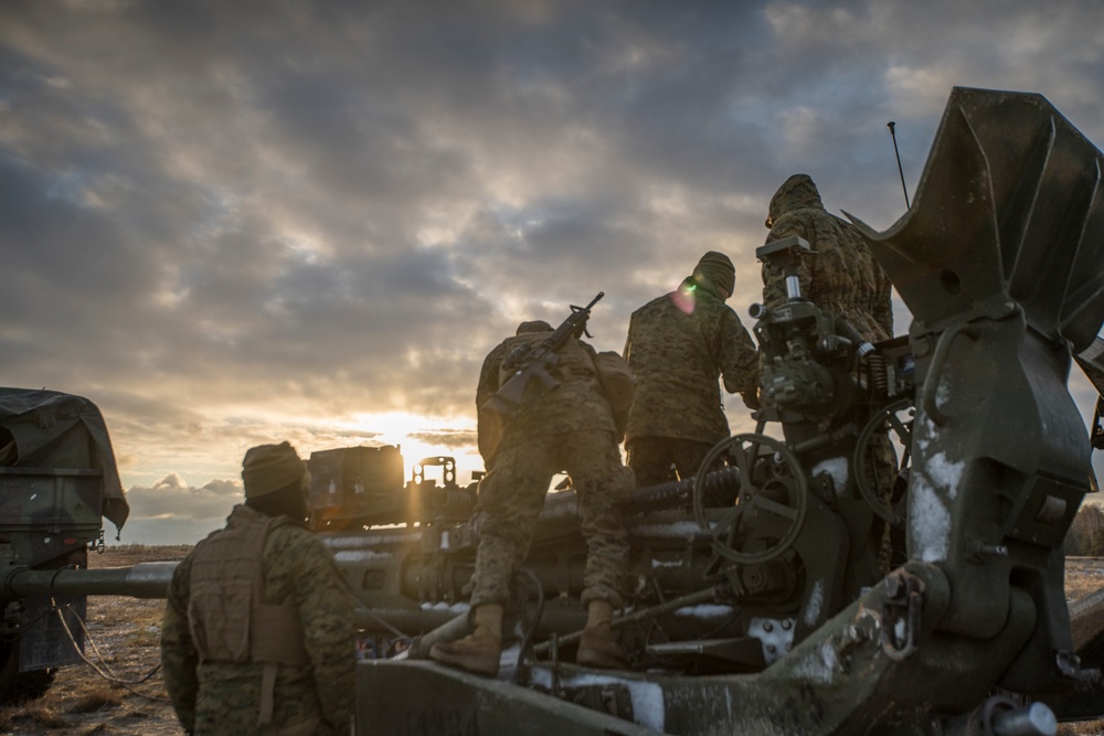 Hotel Battery, 3rd Battalion, 14th Marines rain steel overseas