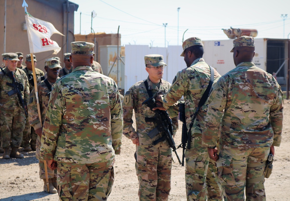 529th CSSB Promotion Ceremony for Sgt. 1st Class Tory Clayborne and Spc. Raul Santiago
