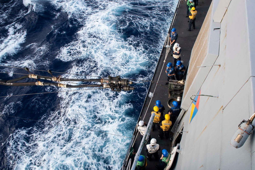 USS Green Bay, USS Ashland Replenishment At Sea with USNS Pecos