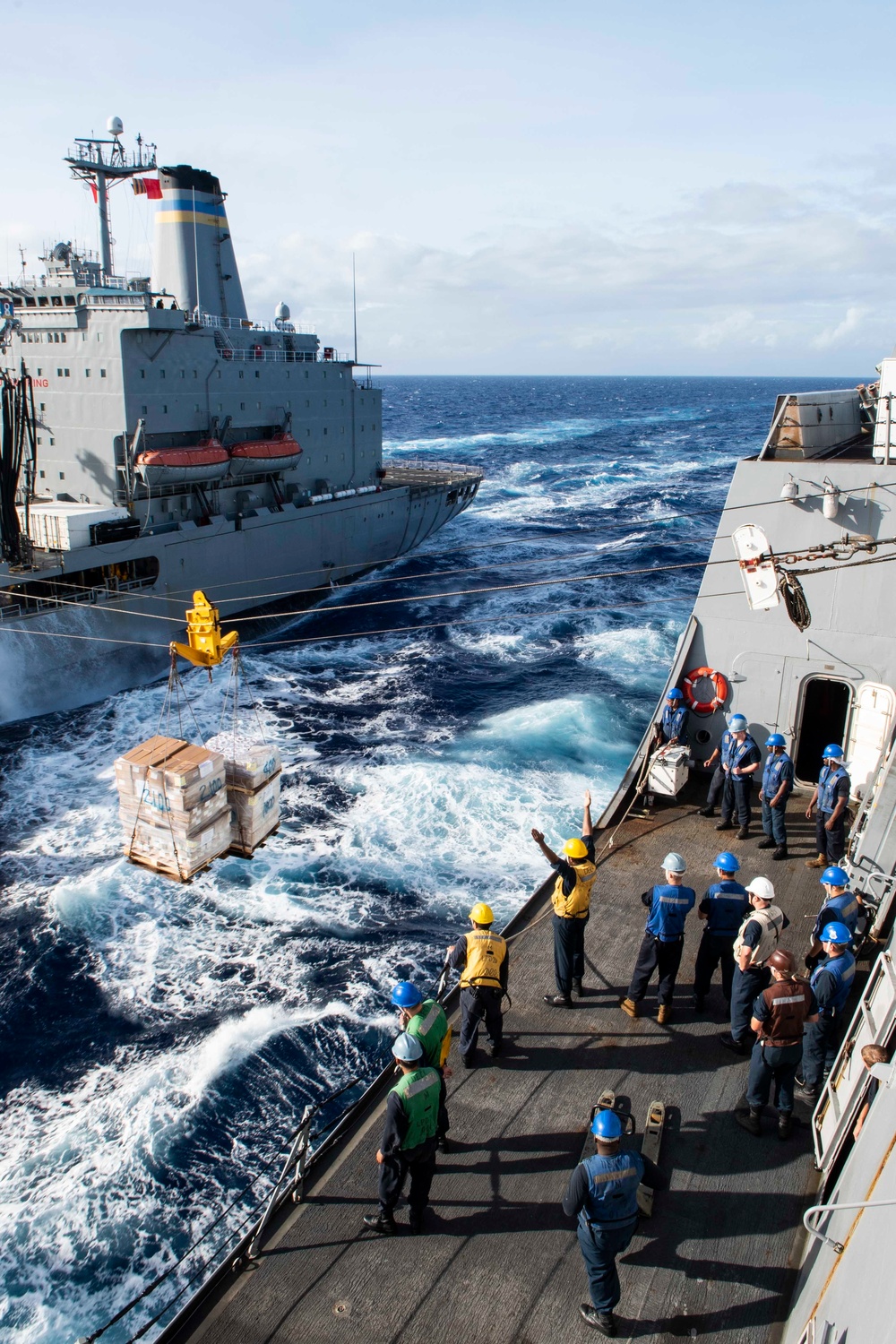 USS Green Bay, USS Ashland Replenishment At Sea with USNS Pecos