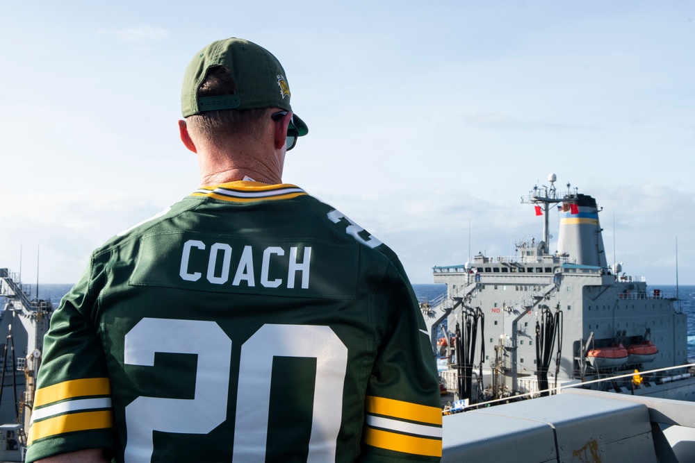 USS Green Bay, USS Ashland Replenishment At Sea with USNS Pecos