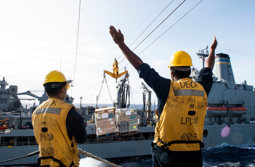 USS Green Bay, USS Ashland Replenishment At Sea with USNS Pecos