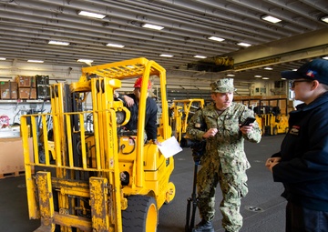 MC1 Christopher Okula interviews Sailor onboard USS Essex