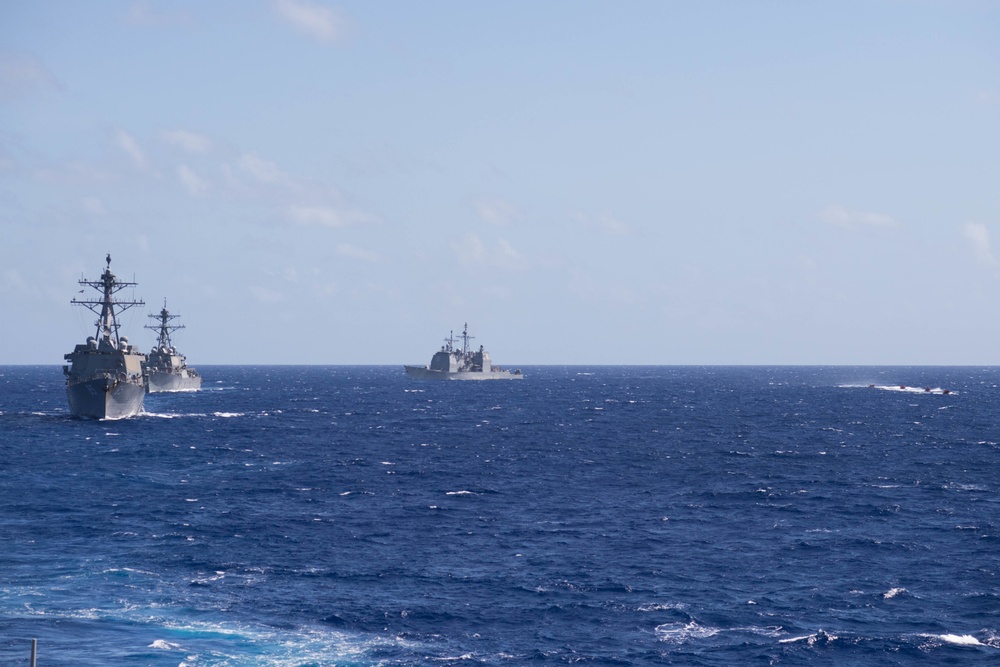 USS Curtis Wilbur conducts training exercise with U.S. Navy Warships