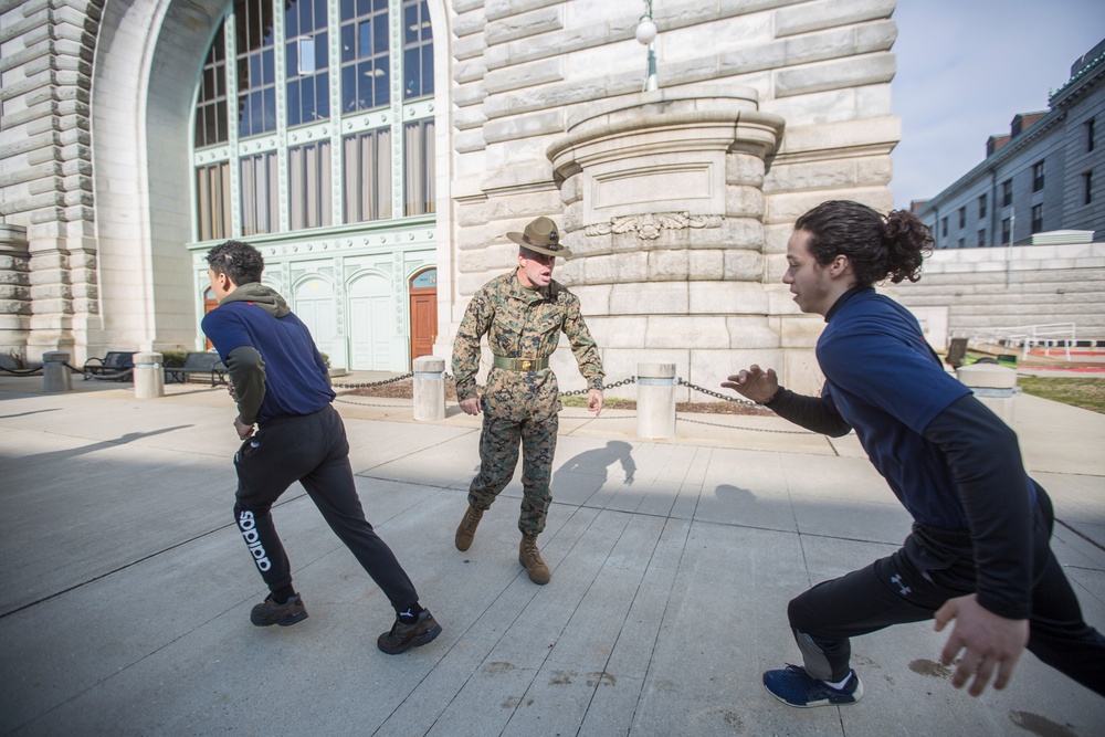 Marines Interact With Poolees at Baltimore's All-Hands Pool Function