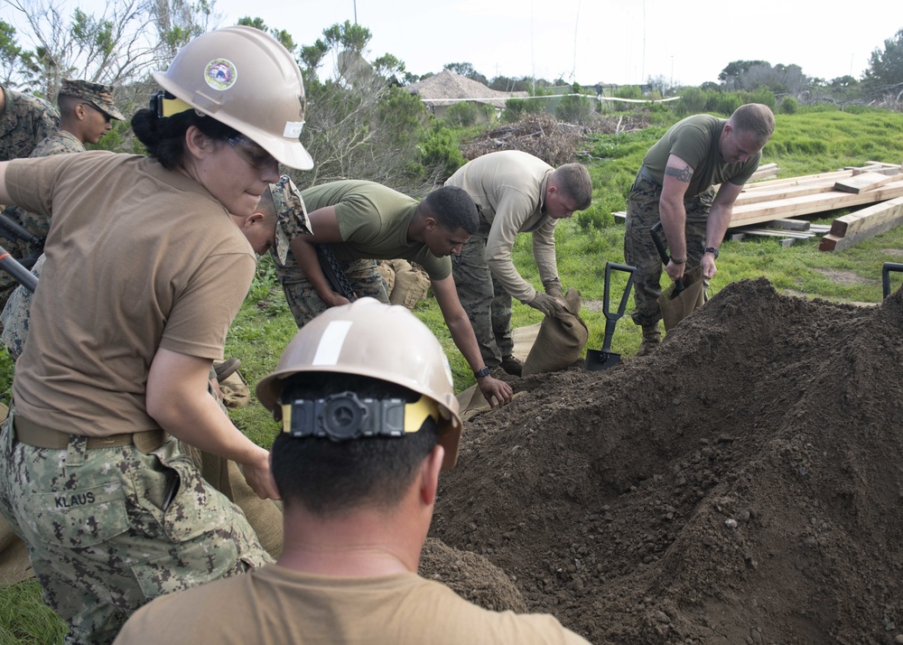 NMCB-5 Seabees and I MEF Marines Conduct Military Base Construction During Pacific Blitz 2019