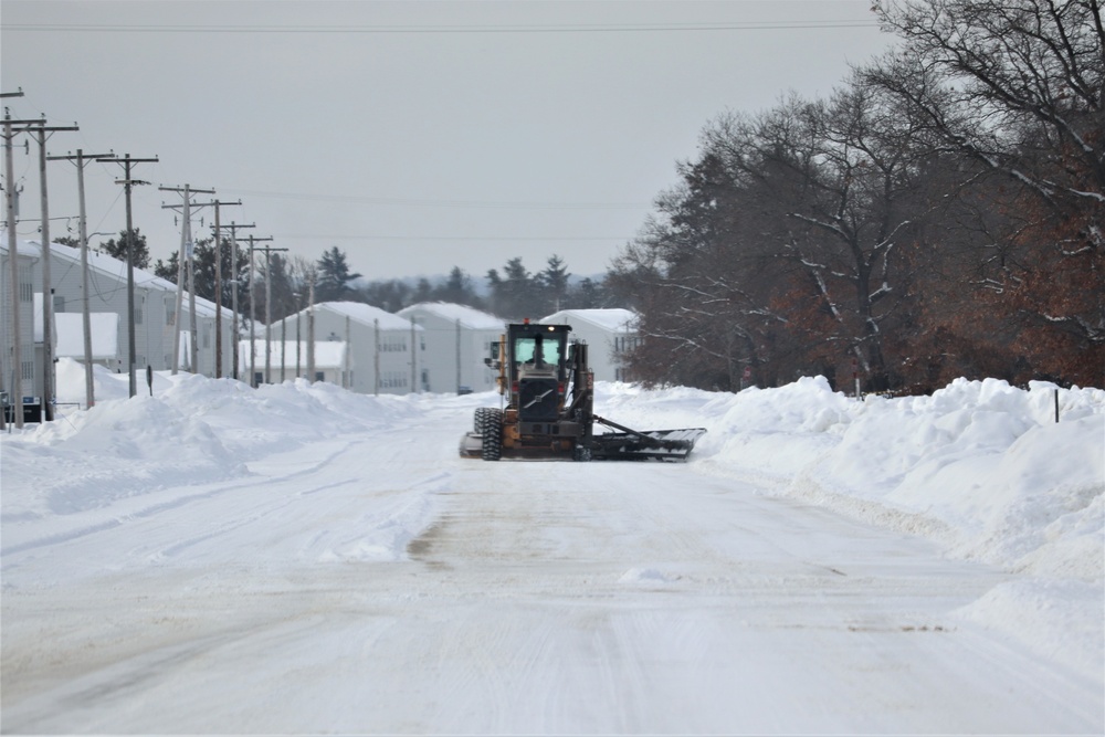 Contractors clear snow at Fort McCoy
