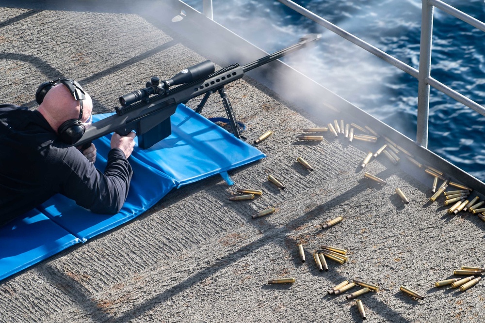 U.S. Sailor participates in a live-fire exercise