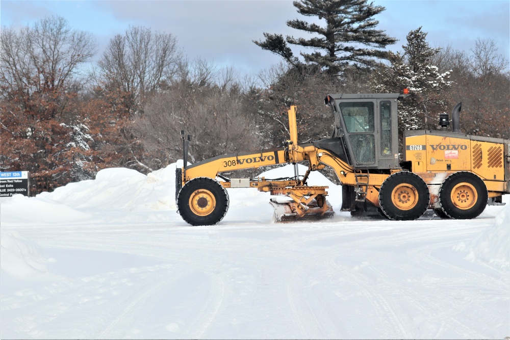 Contractors clear snow at Fort McCoy