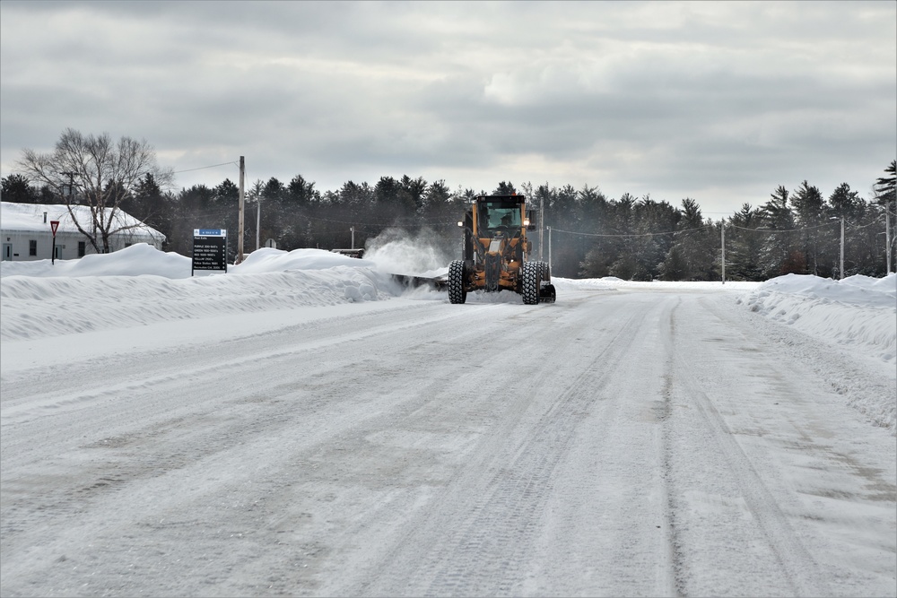 Contractors clear snow at Fort McCoy
