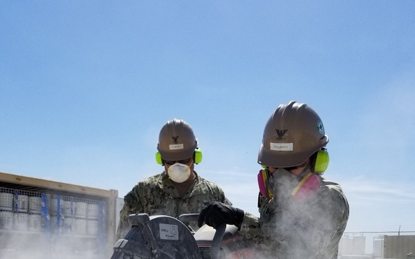 Naval Mobile Construction Battalion (NMCB) 133 conduct airfield damage repair (ADR) training