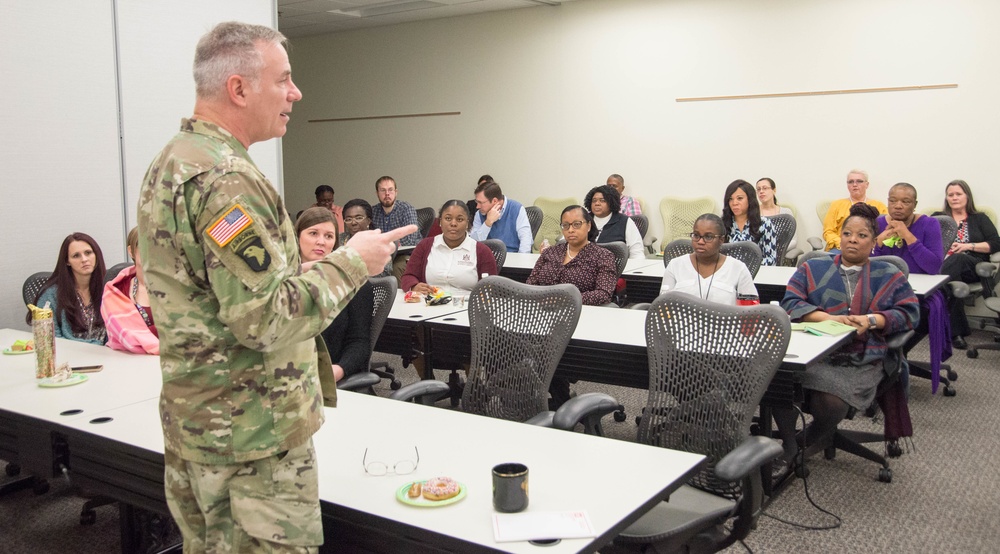 Another cup o’ joe – HNC’s Resource Management office hosts commander’s coffee