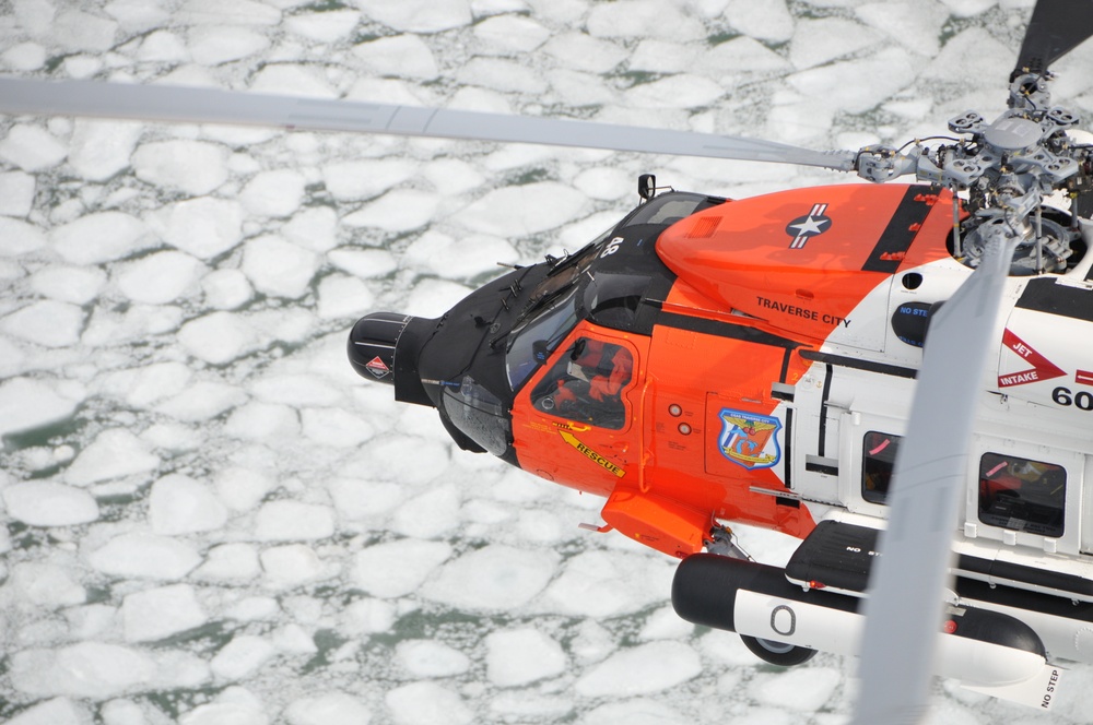 Coast Guard MH-60 Jayhawk helicopter ice training