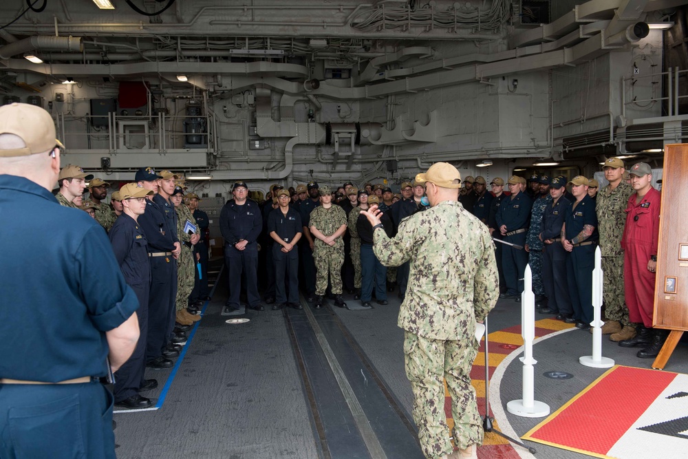 USS Zumwalt All-hands Call