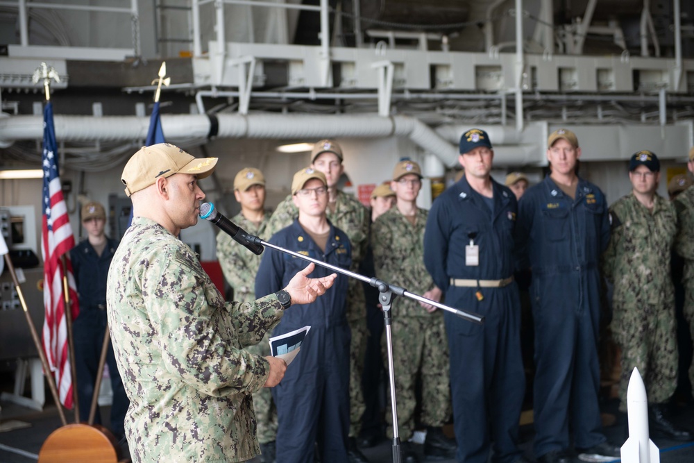 USS Zumwalt All-hands Call