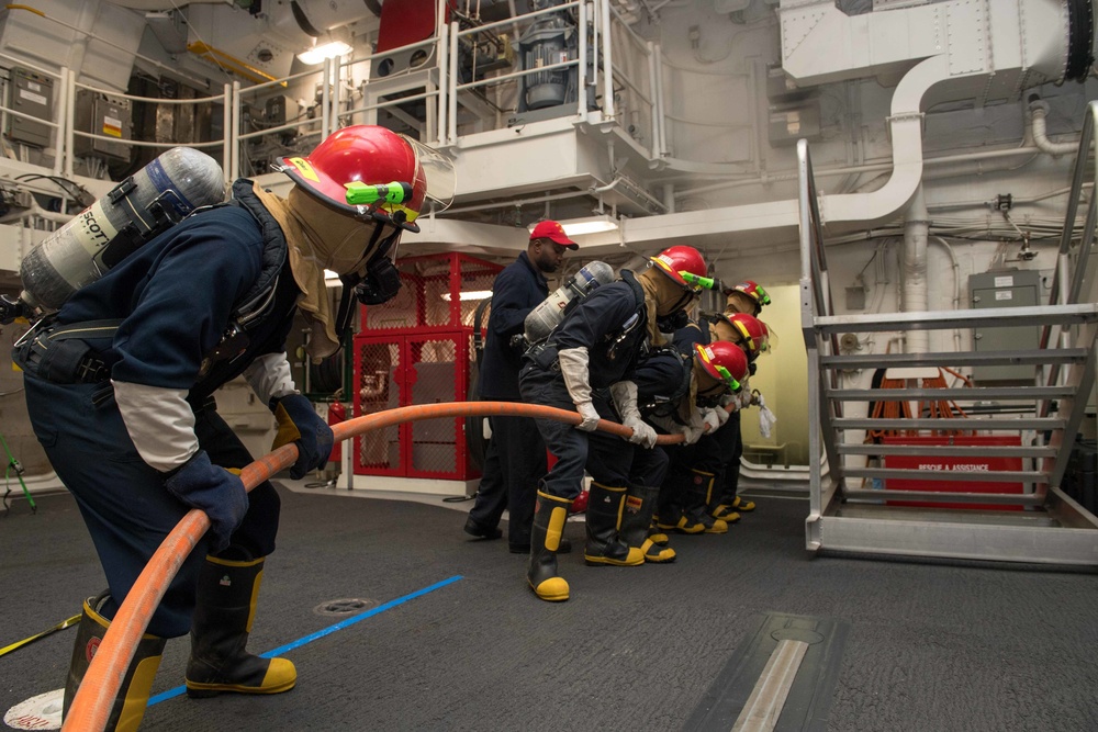 USS Zumwalt Conducts Damage Control Training