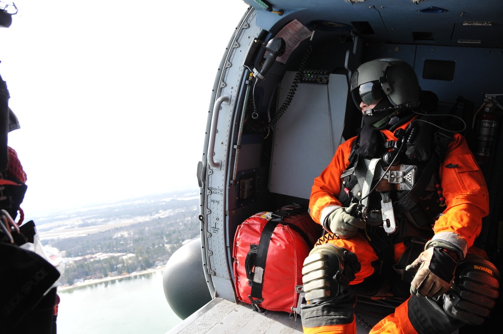 Coast Guard MH-60 Jayhawk helicopter crew training