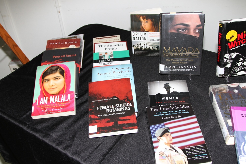 Books on display during Women's History Month