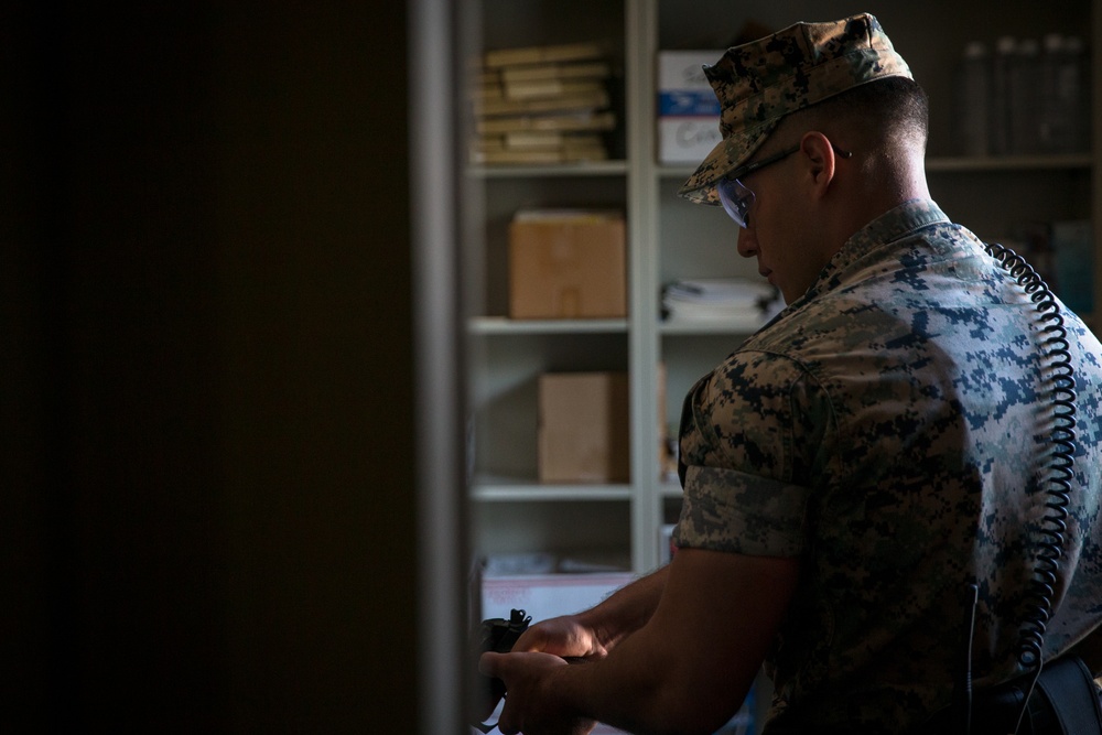 Always prepared: Police Officers with MCB Camp Pendleton PMO participate in an active shooter drill