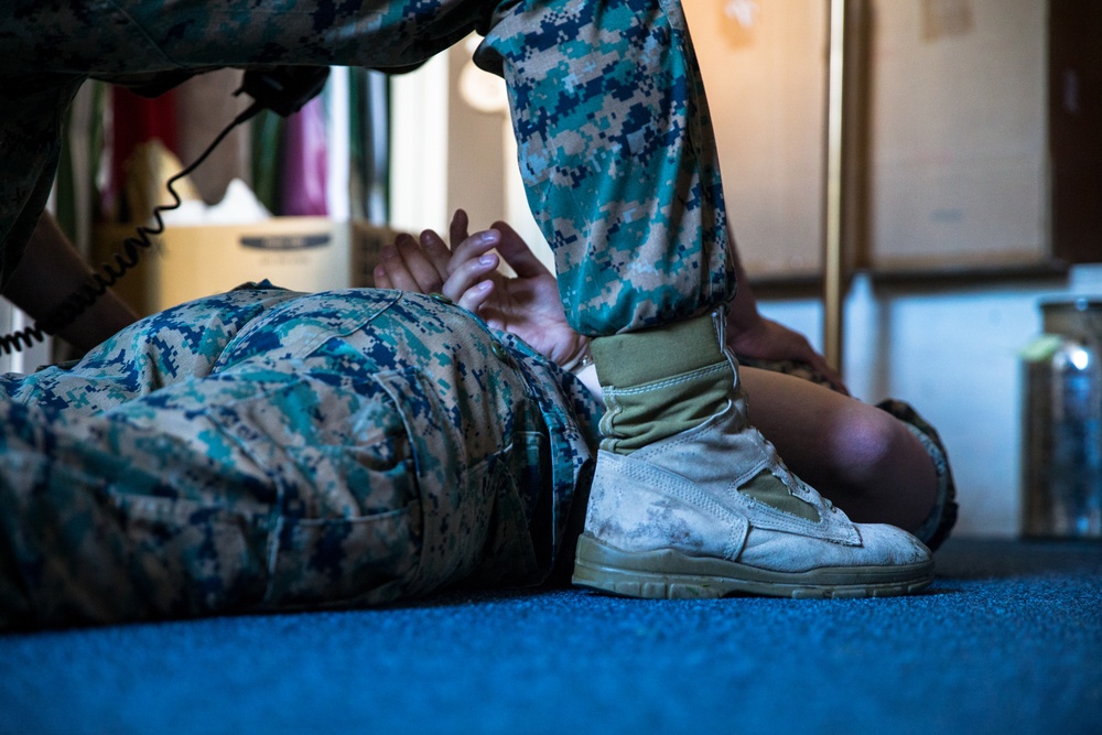 Always prepared: Police Officers with MCB Camp Pendleton PMO participate in an active shooter drill