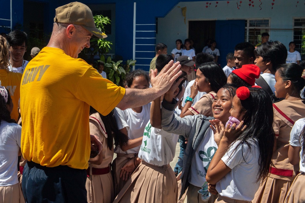 Pacific Partnership 2019 Participates Interact with San Jose National High School Students during Host Nation Engagement