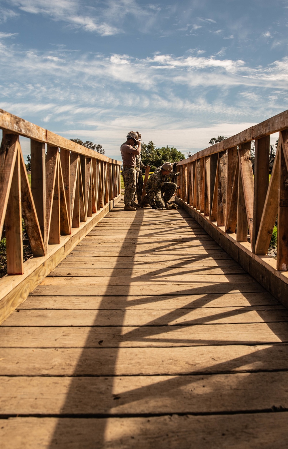 U.S. Marines and Sailors Construct A Wooden Bridge In Support of Pacific Blitz 2019