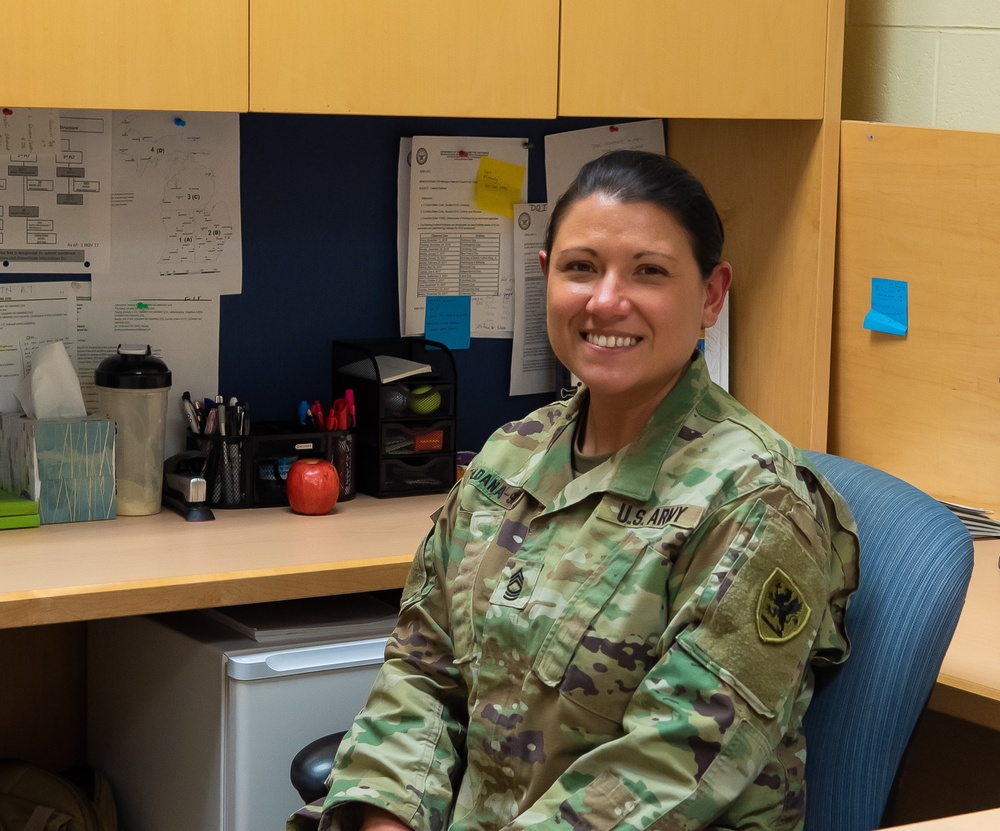 Master Sgt. Saldana-Sipley in her office at JFHQ