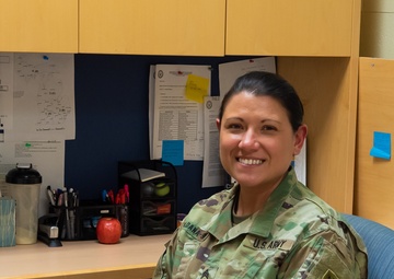 Master Sgt. Saldana-Sipley in her office at JFHQ