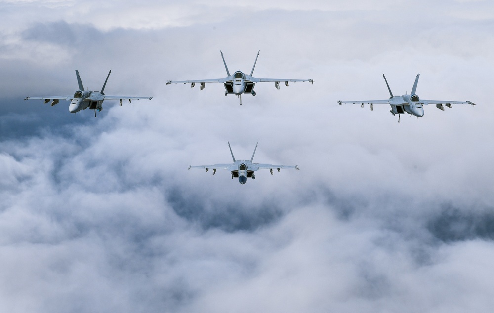 VFA 136 “Knighthawks” Fly In Formation