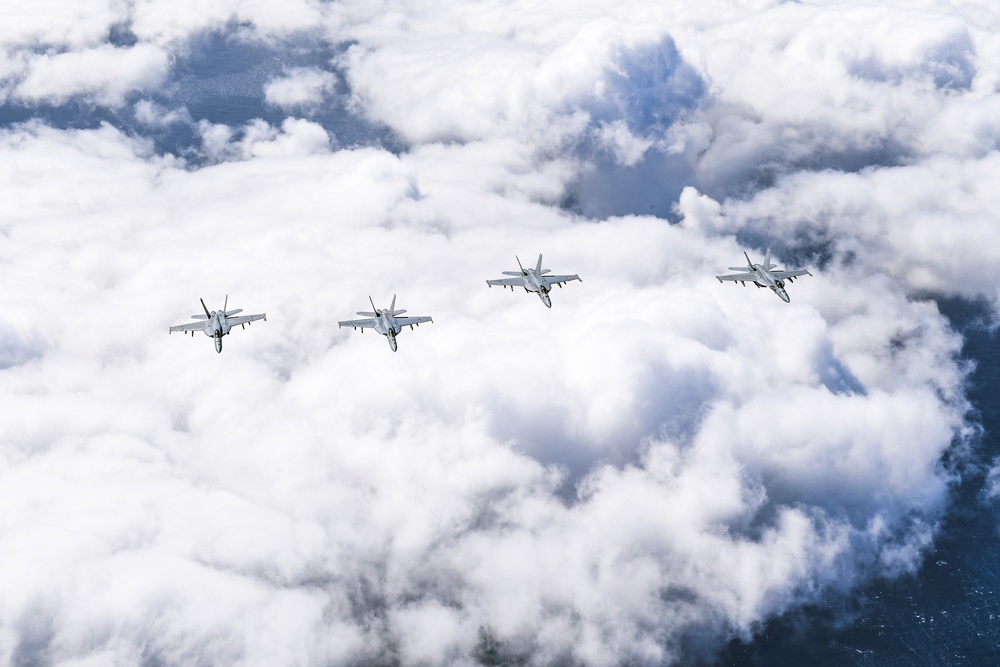 VFA 136 Knighthawks Fly In Formation