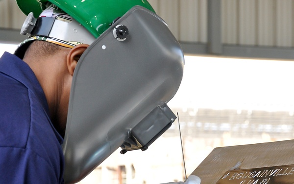 Future USS Bougainville (LHA 8) Keel Authenticated