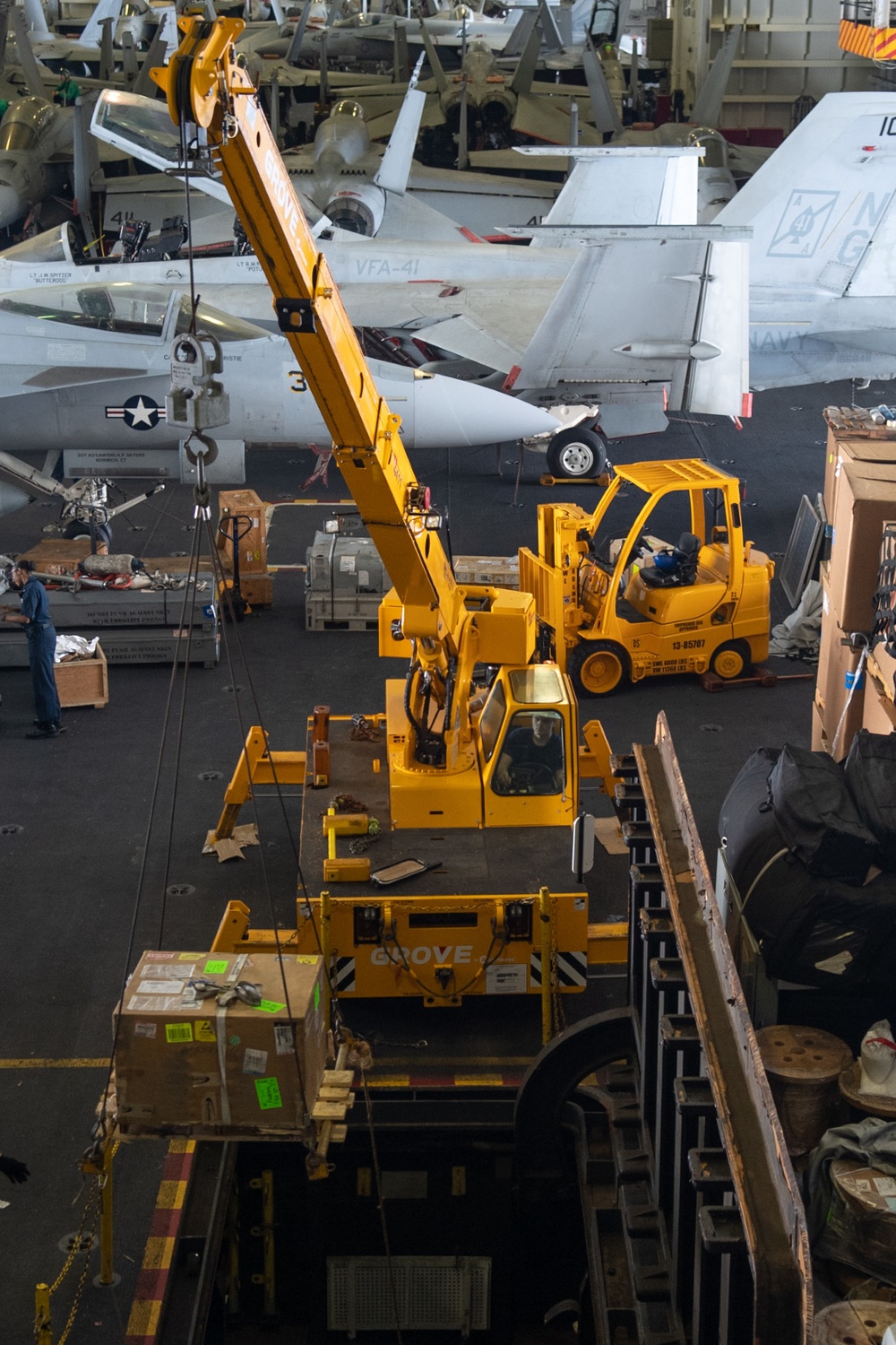 U.S. Sailor hauls cargo