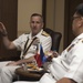 Rear Admiral Theodore LeClair, deputy commander, U.S. 7th Fleet, meets with, Rear Adm. Rommel Jude G. Ong, vice commander of the Philippine Navy
