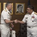 Rear Admiral Theodore LeClair, deputy commander, U.S. 7th Fleet, meets with, Rear Adm. Rommel Jude G. Ong, vice commander of the Philippine Navy