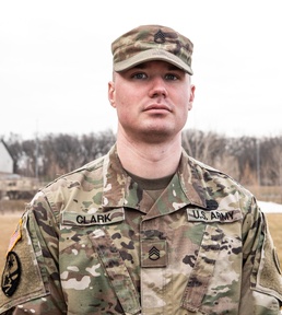 Staff Sgt. Thomas E. Clark II outside MI JFHQ