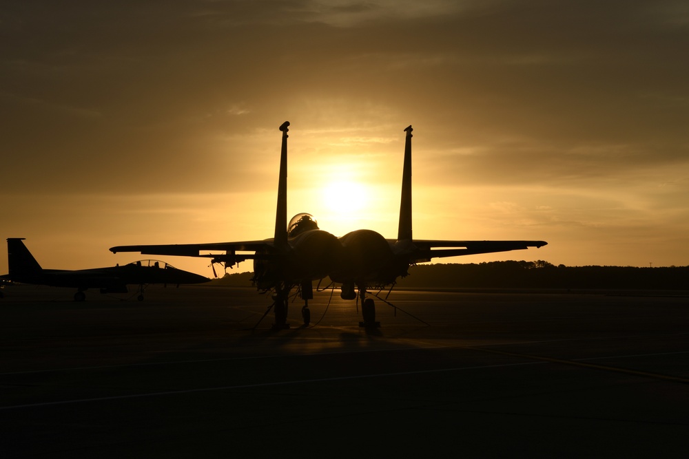 F-15E Strike Eagle at sunrise