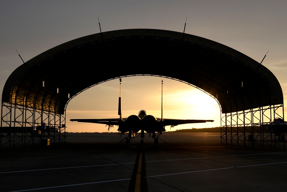 F-15E Strike Eagle at sunrise