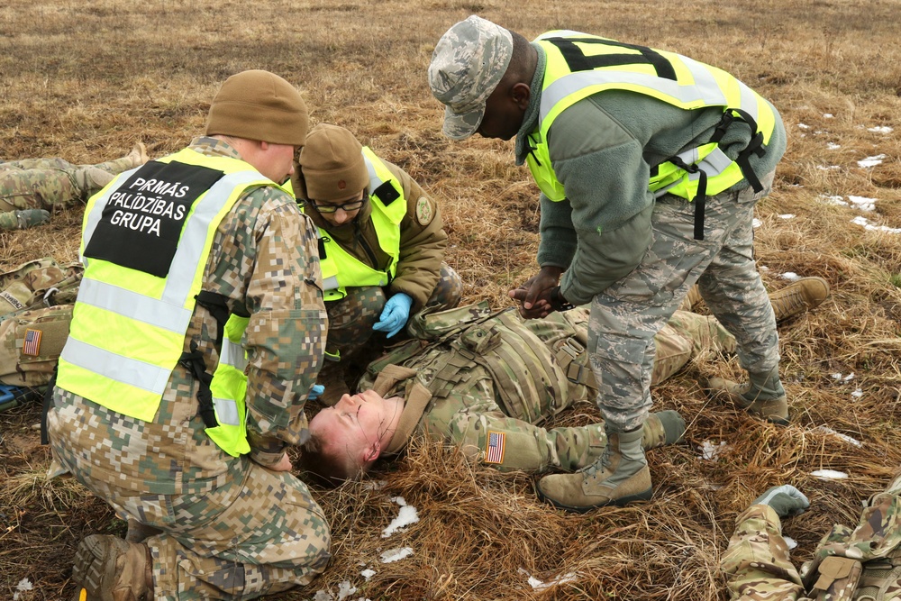 Ready to Fight: U.S. and Latvian Soldiers test medical readiness