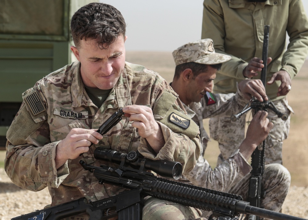 Jordan Armed Forces and U.S. Army Train Snipers and Spotters