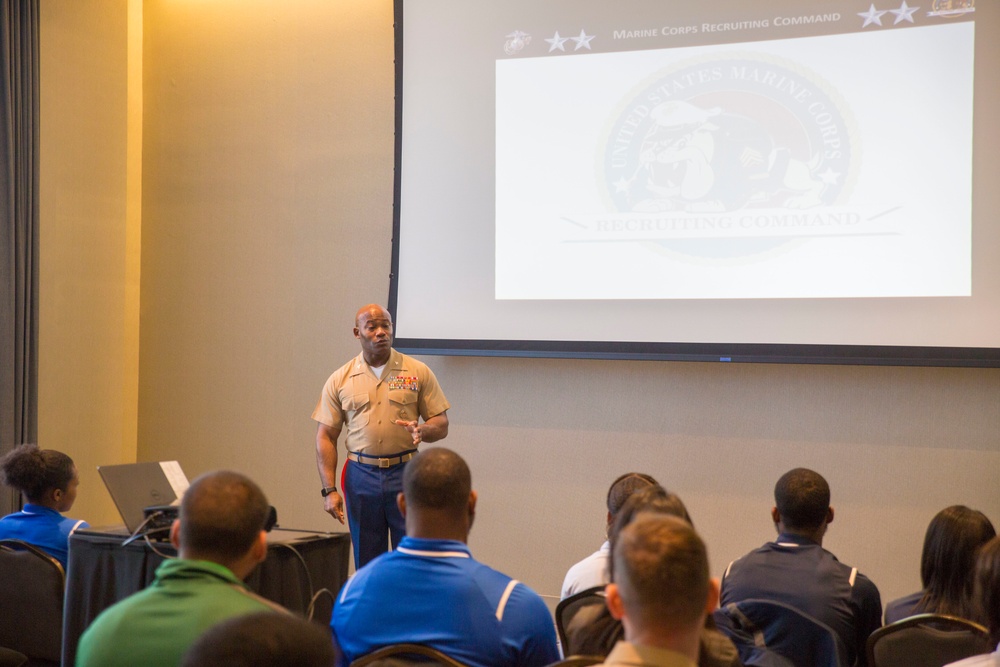 MEAC athletes learn about Marine Corps traditions and values