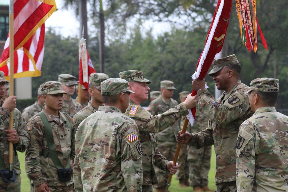 Tennant relinquishes command during change of command ceremony