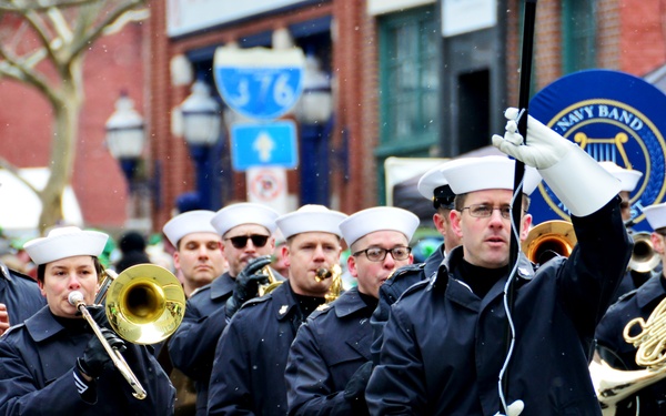 Navy Band Northeast Marches in St. Patrick's Day Parade