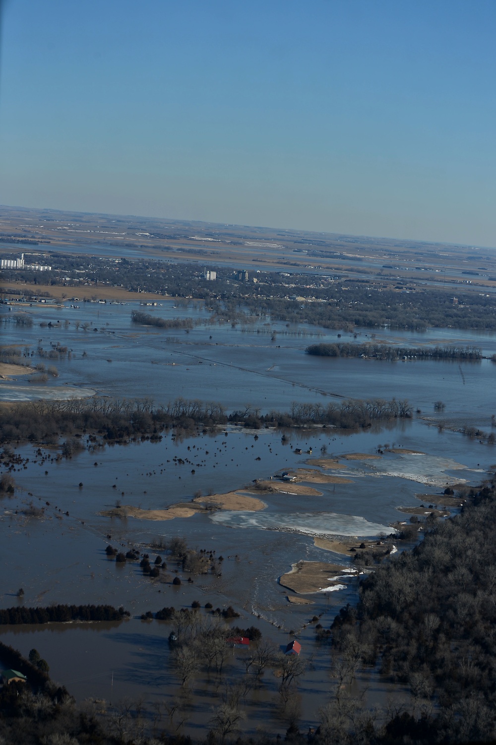 Governor Pete Ricketts, the Adjutant General Conduct Aerial Observation of Nebraska Flooding