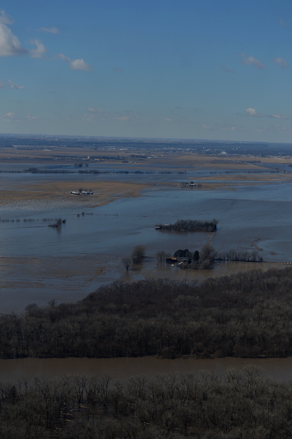 Governor Pete Ricketts, the Adjutant General Conduct Aerial Observation of Nebraska Flooding
