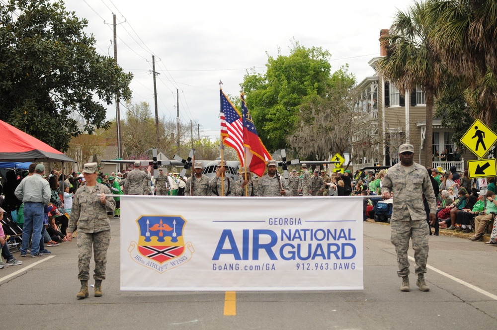 165th AW participates in Savannah St. Patrick's Day parade 2019