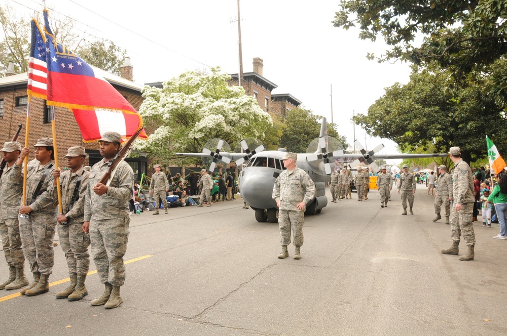165th AW participates in Savannah St. Patrick's Day parade 2019
