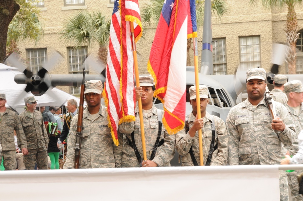 165th AW participates in Savannah St. Patrick's Day parade 2019