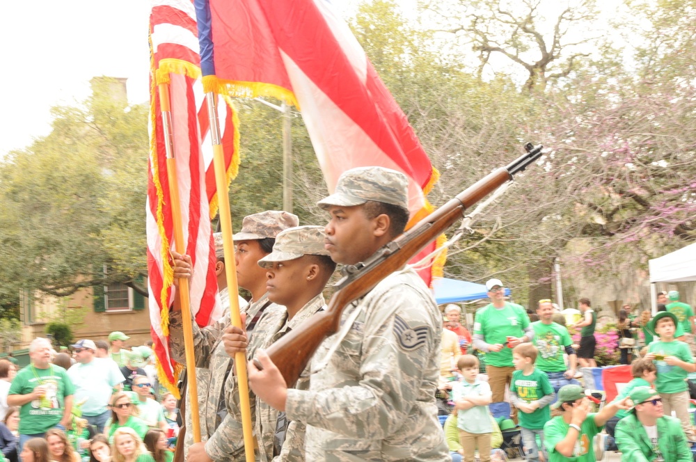 165th AW participates in Savannah St. Patrick's Day parade 2019