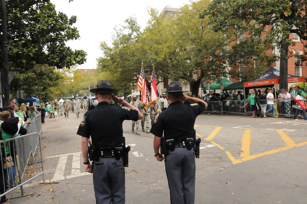 165th AW participates in Savannah St. Patrick's Day parade 2019